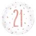 Foil balloon glitz rose gold 21 Ø45cm