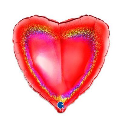 Foilballoon heart glitter red (46cm)