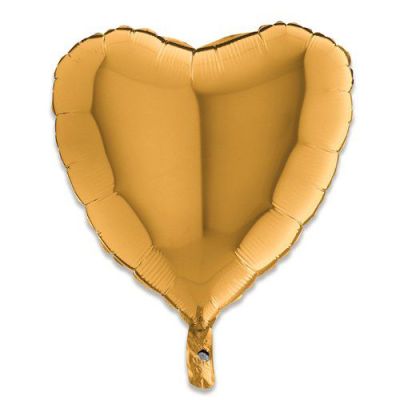 Foilballoon heart gold (46cm)