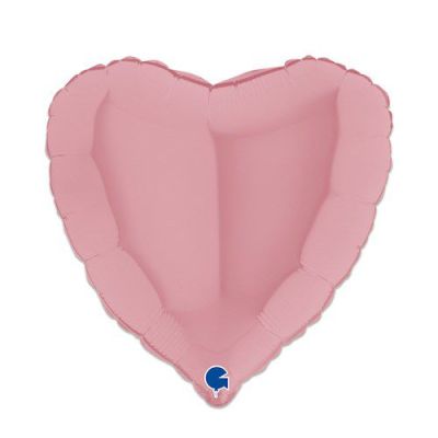 Foilballoon heart mat pink (46cm)