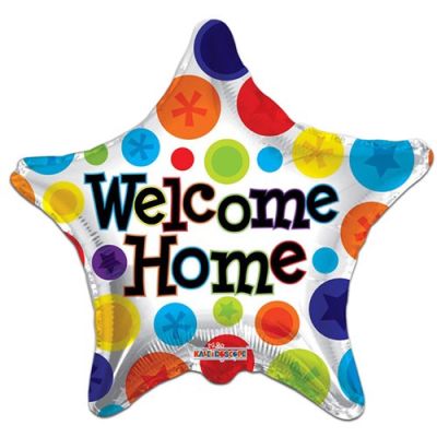 Foilballoon ’Welcome Home’ star (Ø46cm)