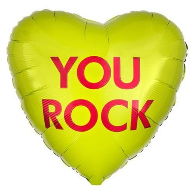 Foilballoon ’You Rock’ heart (Ø43cm)
