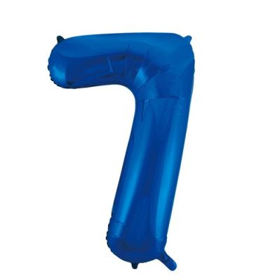 Folie ballon “7“ Blauw 92cm