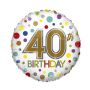Folieballon ’40th birthday’ ECO (Ø46cm)