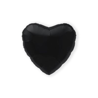 Folieballon black heart (46cm)