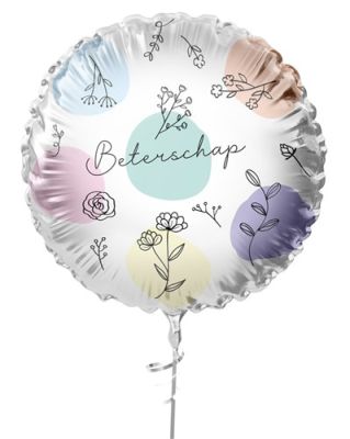 Folieballon bloemen “Beterschap“ 45cm