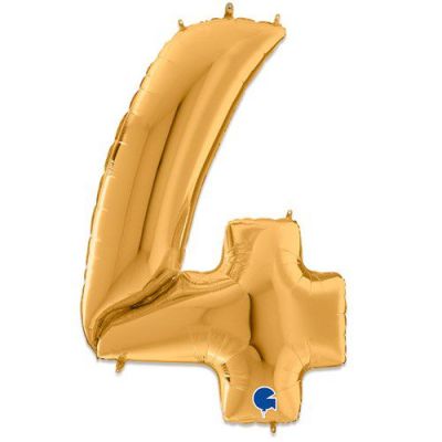 Folieballon cijfer ’4’ goud (163cm)