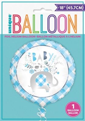 Folieballon floral elephant blauw (Ø45cm)