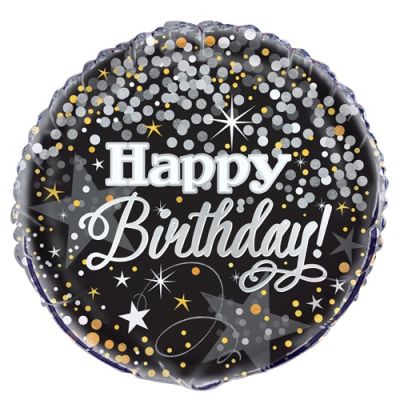 Folieballon Glittering “Happy Birthday“ 45cm