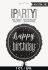 Folieballon glitz blacksilver Happy Birthday Ø45cm