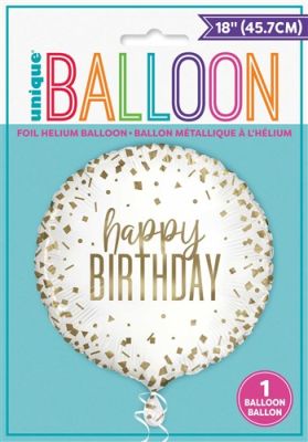 Folieballon Goud “Happy Birthday“ 45cm