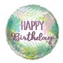 Folieballon ’Happy Birthday’ bladeren ECO (Ø46cm)