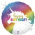 Folieballon Happy Birthday holo glitter eenhoorn Ø45cm