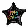 Folieballon ’Happy Birthday’ multi ster (Ø46cm)