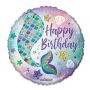 Folieballon ’Happy Birthday! zeemeermin (Ø46cm)