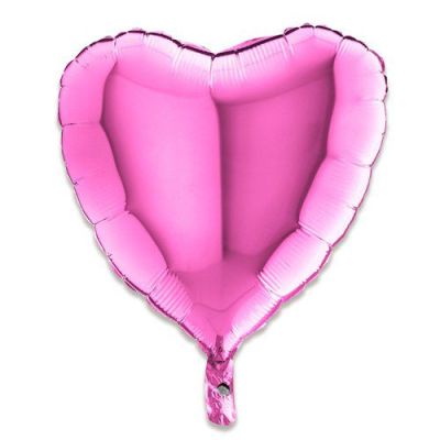 Folieballon hart fuchsia (46cm)