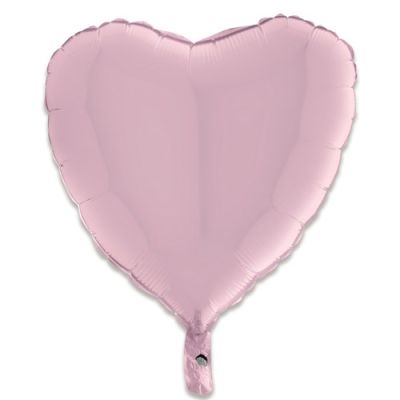 Folieballon hart lichtroze (46cm)