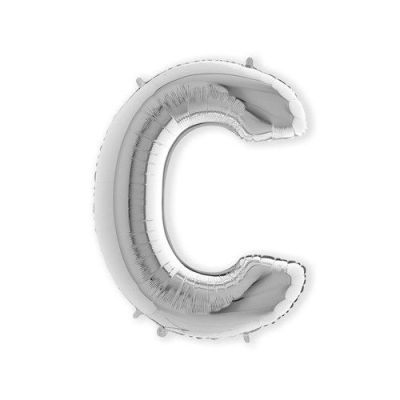Folieballon letter ’C’ zilver (100cm)