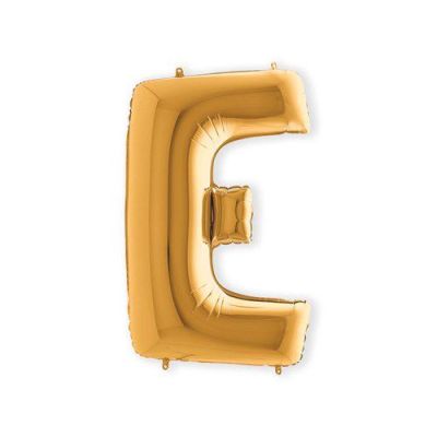 Folieballon letter ’E’ goud (100cm)