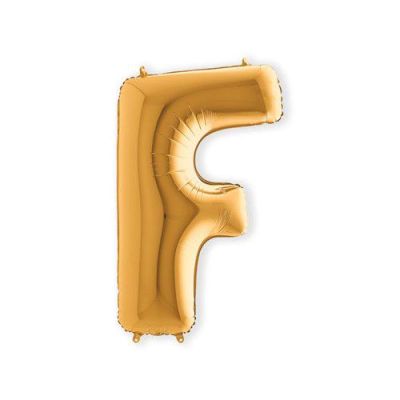 Folieballon letter ’F’ goud (100cm)