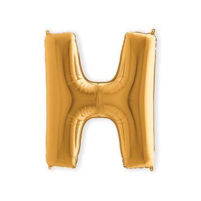 Folieballon letter ’H’ goud (100cm)