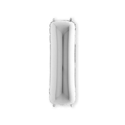 Folieballon letter ’I’ zilver (100cm)