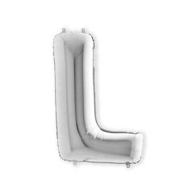 Folieballon letter ’L’ zilver (100cm)