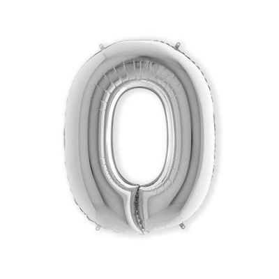 Folieballon letter ’O’ zilver (100cm)
