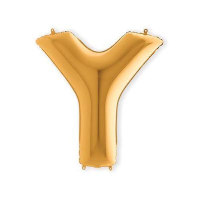Folieballon letter ’Y’ goud (100cm)
