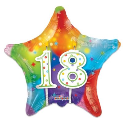 Folieballon star ‘18‘ candles (46cm)