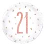 Folienballon Glitz Rose gold ’21’ (Ø45cm) Folienballon Glitz Rose gold ’21’ (Ø45cm)