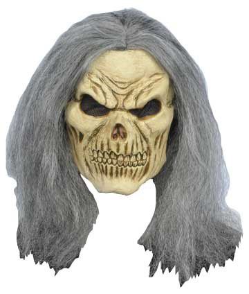 gezichtsmasker horror skull with long grey hair