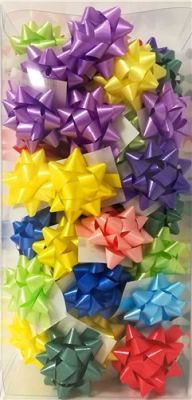 Gift bow rosettes assorted (50mm, 50pcs)