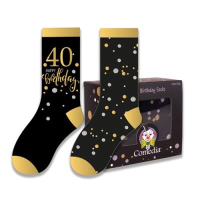 Gift socks ’40’ gold (2 pair)