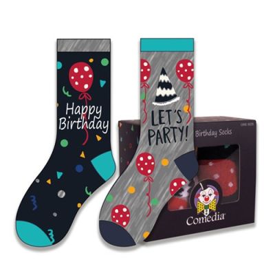 Gift socks ’Happy Birthday’ multi (2 paar)