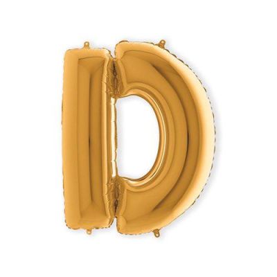 Ballon en aluminium lettre ’D’ or (100cm)