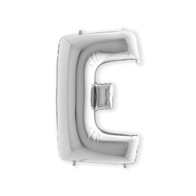 Ballon en aluminium lettre ’E’ argent (100cm)