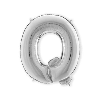Ballon en aluminium lettre ’Q’ argent (100cm)