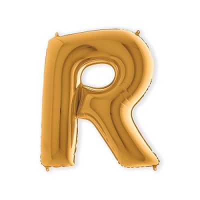 Ballon en aluminium lettre ’R’ or (100cm)