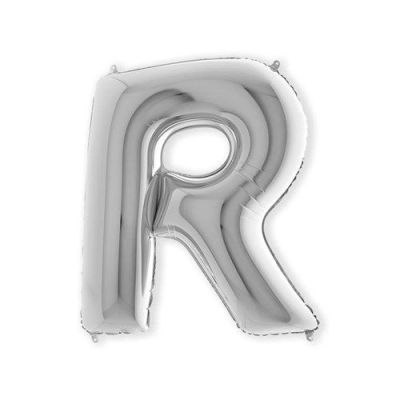 Ballon en aluminium lettre ’R’ argent (100cm)