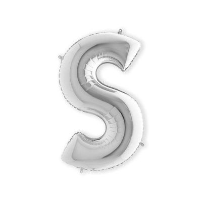 Ballon en aluminium lettre ’S’ argent (100cm)