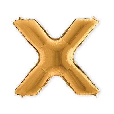 Ballon en aluminium lettre ’X’ or (100cm)