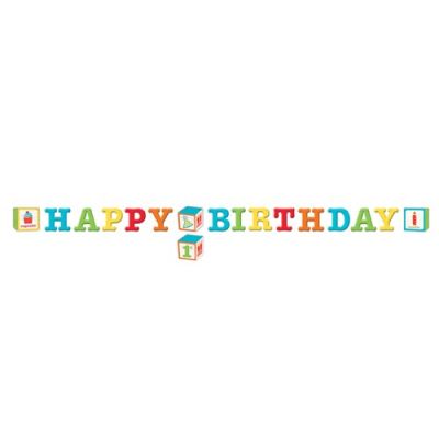 Guirlande lettres ABC birthday ’Happy birthday’ (243cm)