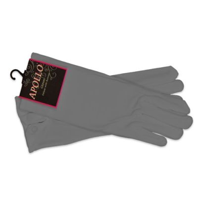 Handschoenen grijs drukknoop luxe (mt L)