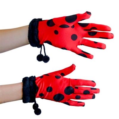 Handschoenen Lady Bug rood/zwart (mt M)
