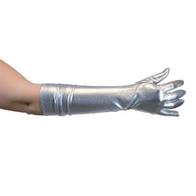 Handschoenen metallic zilver (40cm)
