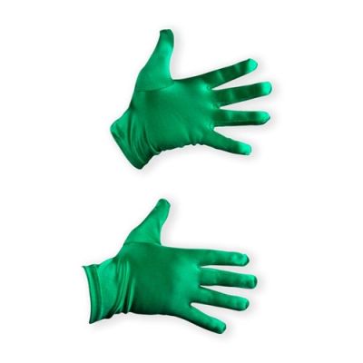 Handschoenen satijn luxe groen (20cm)
