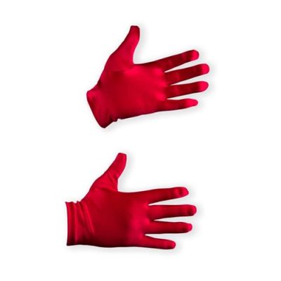 Handschoenen satijn luxe rood (20cm)