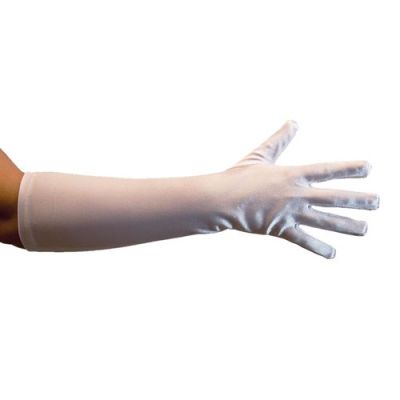 Handschoenen satijn luxe wit (40cm)