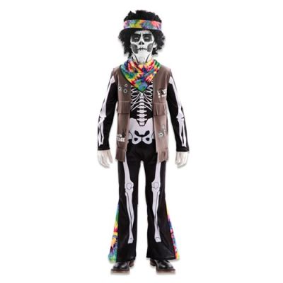 Hippie skeleton boys costume (105-121cm)